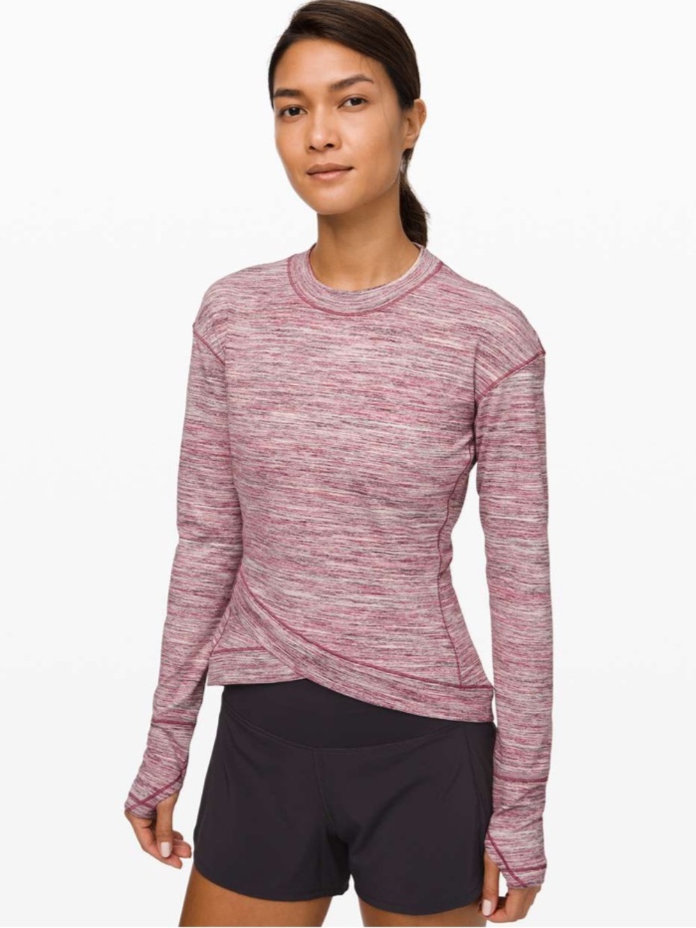 Lululemon Close to Crossing Long Sleeve *Rulu Heathered Pink size Large